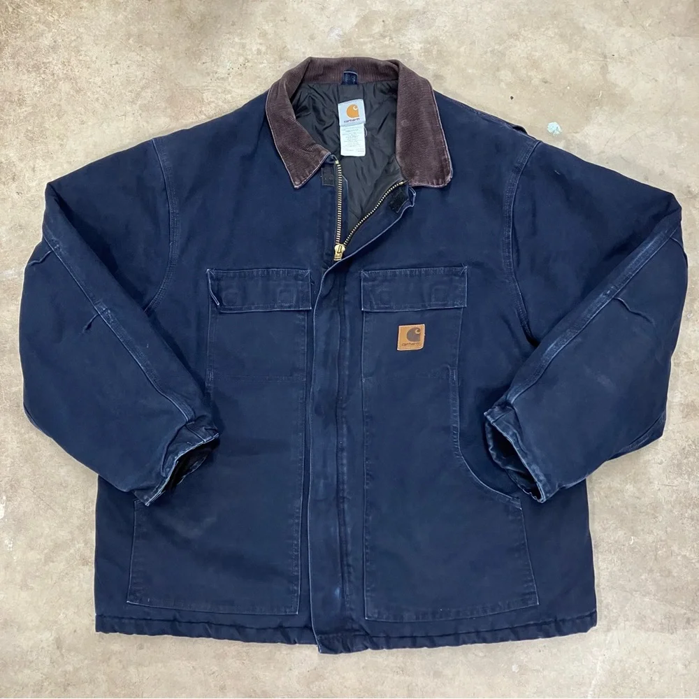Carhartt C26 MDT ネイビー ジャケット X-Large Vintage Carhartt Chore Jacket Navy Blue Mens Size XL C26 MDT